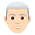 👨🏻‍🦳 man: light skin tone, white hair display on JoyPixels